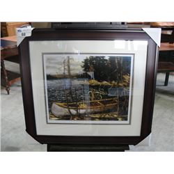 FRAMED LIMITED EDITION PRINT TITLED "THE CANOE" BY GROUP OF 7 ARTIST TOM THOMPSON 120/950