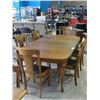 Image 1 : EARLY 1900S OAK DINING TABLE WITH 3 LEAVES AND 6 CHAIRS