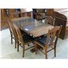 Image 1 : EARLY 1900S OAK DRAW LEAF DINING TABLE WITH 6 CHAIRS