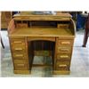 Image 2 : EARLY 1900S DOUBLE PEDESTAL OAK ROLL TOP DESK