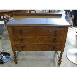 EARLY 1900S OAK BARLEY TWIST 3 DRAWER BEDROOM DRESSER