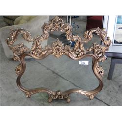 HEAVILY CARVED GILDED FRAMED GLASS FRONT FIREPLACE SCREEN