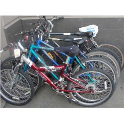 GROUP OF 5 MOUNTAIN BIKES; SUPERCYCLE, VENTURE, MOUNTAIN TOUR, MAGNA AND KARARA