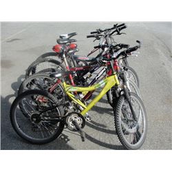 GROUP OF 5 MOUNTAIN BIKES;  SUPERCYCLE, NAKAMURA, NEXT, ARASHI AND MOUNTAIN TOUR