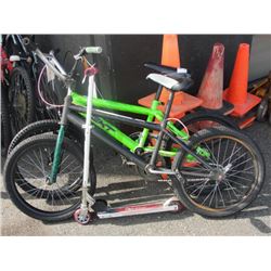 2 BMX BIKES AND A RAZOR SCOOTER