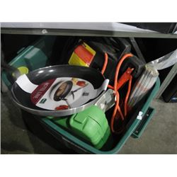 GREEN RUBBERMAID OF ASSORTED TOOLS AND MISC