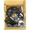 Image 1 : BOX: MISCELLANEOUS ELECTRONICS - CORDS - POWER SUPPLIES (print sequence:) NO #