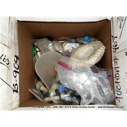 BOX: ASSORTED LAB HARDWARE-STOPPERS & CONNECTORS