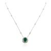 Image 4 : 14KT White Gold 1.18 ctw Emerald and Diamond Necklace