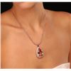 Image 2 : 14KT Rose Gold GIA Certified 31.73 ctw Morganite and Diamond Pendant With Chain