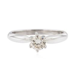 14KT White Gold 0.41 ctw Round Diamond Solitaire Ring