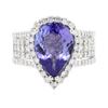 Image 1 : 14KT White Gold 4.81 ctw Tanzanite and Diamond Ring
