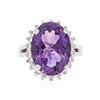 Image 1 : 14KT White Gold 7.81 ctw Amethyst and Diamond Ring