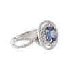 Image 2 : 18KT White Gold 1.53 ctw Tanzanite and Diamond Ring
