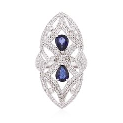 14KT White Gold 1.98 ctw Sapphire and Diamond Ring