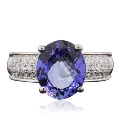18KT White Gold 3.36 ctw Tanzanite and Diamond Ring