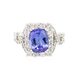 14KT White Gold 2.38 ctw Tanzanite and Diamond Ring