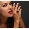 Image 2 : 14KT Yellow Gold 27.71 ctw Champagne Quartz and Orange Sapphire Ring