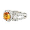 Image 2 : 14KT White Gold 0.80 ctw Opal and Diamond Ring
