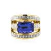 Image 3 : 18KT Yellow Gold 5.16 ctw Tanzanite and Diamond Ring