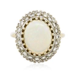 14KT Yellow Gold 2.50 ctw Opal and Diamond Ring