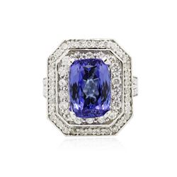 14KT White Gold 4.42 ctw Tanzanite and Diamond Ring