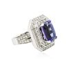 Image 2 : 14KT White Gold 4.42 ctw Tanzanite and Diamond Ring
