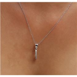14KT White Gold 0.15 ctw Diamond Pendant With Chain