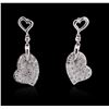 Image 3 : 14KT White Gold 0.29 ctw Diamond Earrings