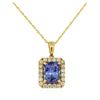 Image 4 : 14KT Yellow Gold 3.96 ctw Tanzanite and Diamond Pendant with Chain