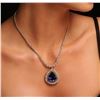 Image 1 : 14KT Yellow Gold 20.44 ctw GIA Certified Tanzanite and Diamond Necklace