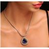 Image 2 : 14KT Yellow Gold 20.44 ctw GIA Certified Tanzanite and Diamond Necklace
