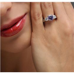 14KT White Gold 1.49 ctw Tanzanite and Diamond Ring