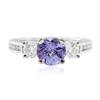 Image 3 : 14KT White Gold 1.49 ctw Tanzanite and Diamond Ring