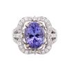 Image 1 : 14KT White Gold 5.85 ctw Tanzanite and Diamond Ring