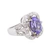 Image 2 : 14KT White Gold 5.85 ctw Tanzanite and Diamond Ring