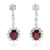 Image 3 : 14KT White Gold 5.56 ctw Ruby and Diamond Earrings