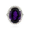 Image 1 : 14KT White Gold 13.37 ctw Amethyst and Diamond Ring