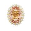 Image 3 : 14KT Yellow Gold 15.50 ctw Morganite and Diamond Ring