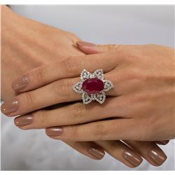 14KT White Gold 12.00 ctw Ruby and Diamond Ring