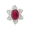 Image 3 : 14KT White Gold 12.00 ctw Ruby and Diamond Ring