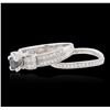 Image 7 : 18KT White Gold 0.98 ctw Blue Diamond Wedding Ring Set