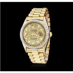 Gents Rolex DayDate 18KT Yellow Gold 0.56 ctw Diamond Wristwatch