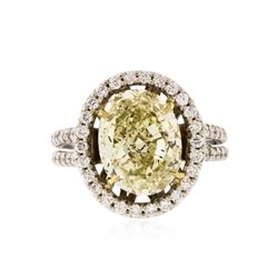 14KT White Gold 4.74 ctw Fancy Yellow Diamond Ring