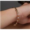 Image 6 : 14KT Yellow Gold 2.26 ctw Orange Sapphire and Diamond Bangle Bracelet