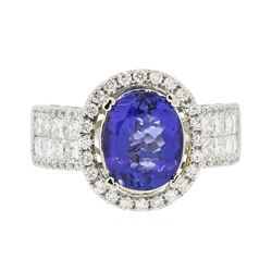 14KT White Gold 1.93 ctw Tanzanite and Diamond Ring