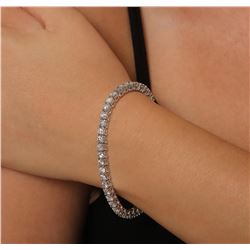 14KT White Gold 9.29 ctw Diamond Tennis Bracelet