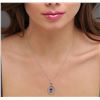 Image 5 : 14KT White Gold 2.16 ctw Tanzanite and Diamond Pendant With Chain