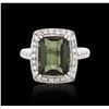 Image 1 : 14KT White Gold 6.29 ctw Tourmaline and Diamond Ring
