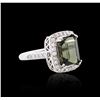 Image 2 : 14KT White Gold 6.29 ctw Tourmaline and Diamond Ring